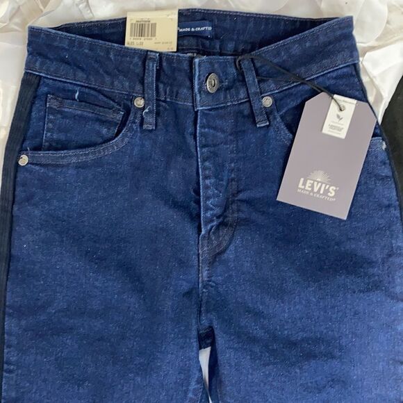 Levi's Made & Crafted High Rise‎ Skinny 721 Jeans With Knit Leg Trim 25/32 NWT - Picture 4 of 13